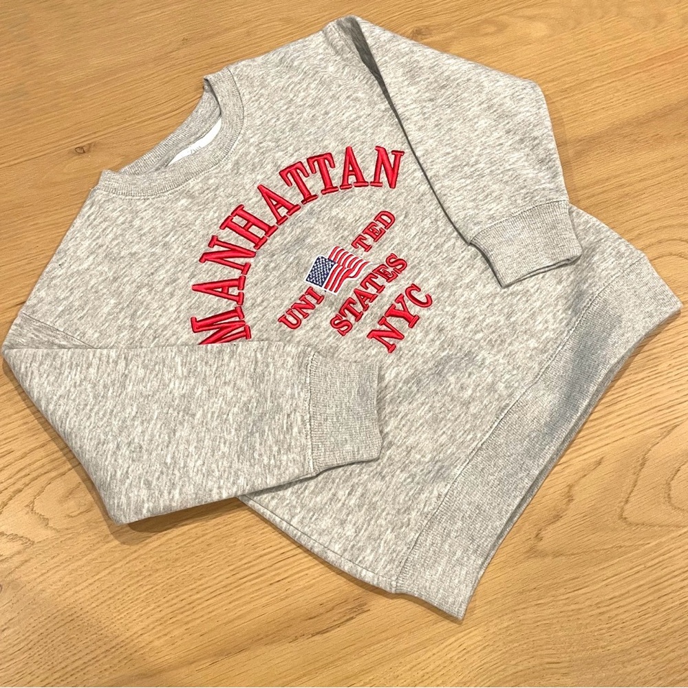 Zara Gray and Red Manhattan Kids Sweatshirt